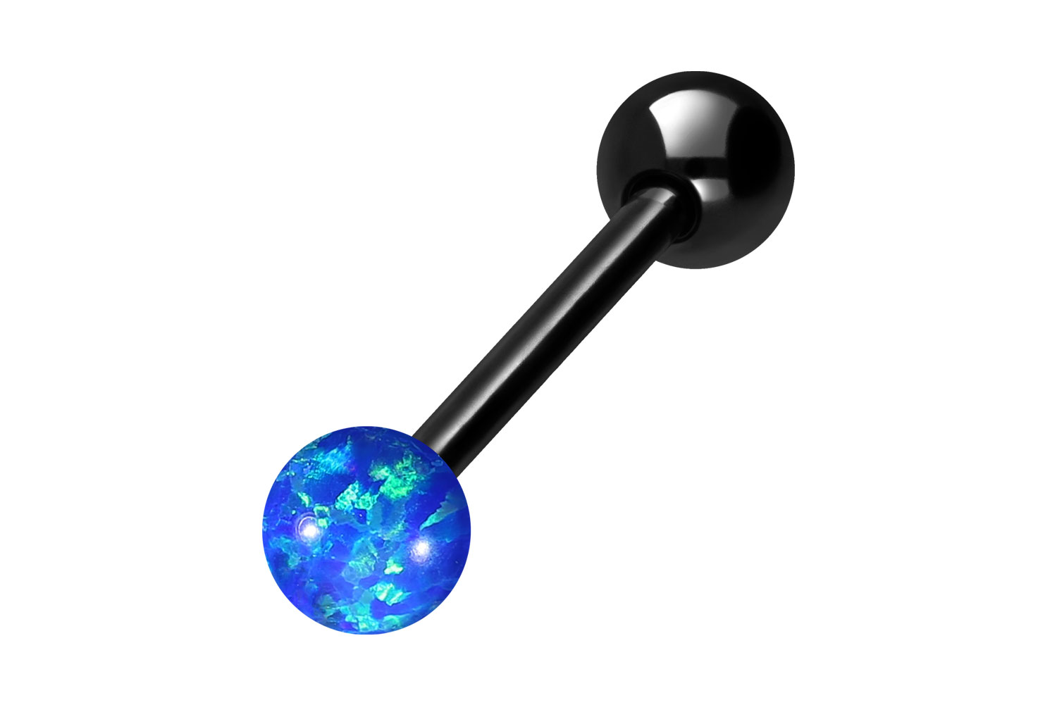 Titan Barbell Piercing SYNTHETISCHER OPAL + TITAN-KUGEL